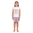 Girls summer pajama set Elephant t-shirt + Purple shorts